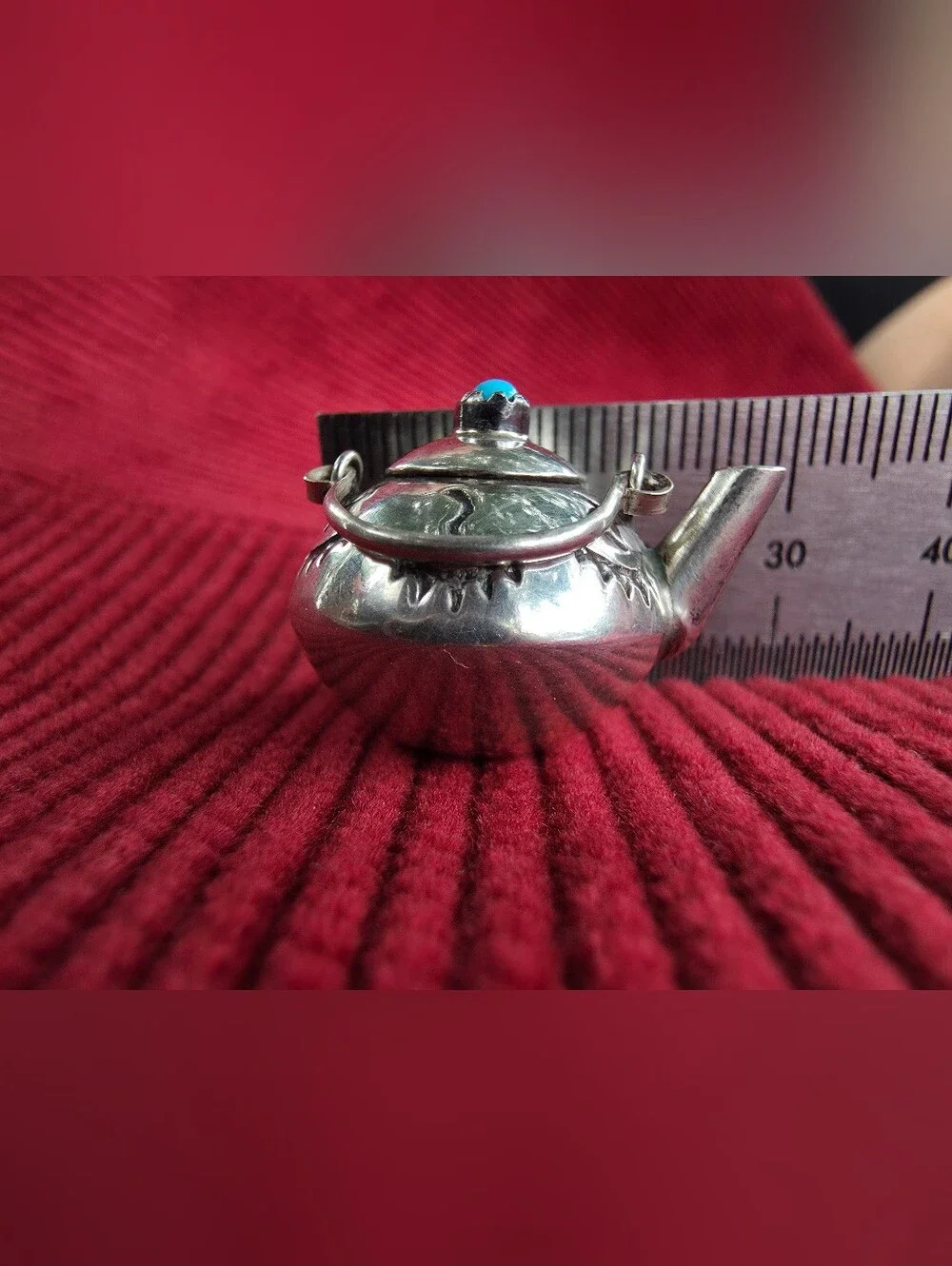 Sterling Silver Elizabeth Whitman E.M.W. Miniature Teapot Charm 925 Vintage